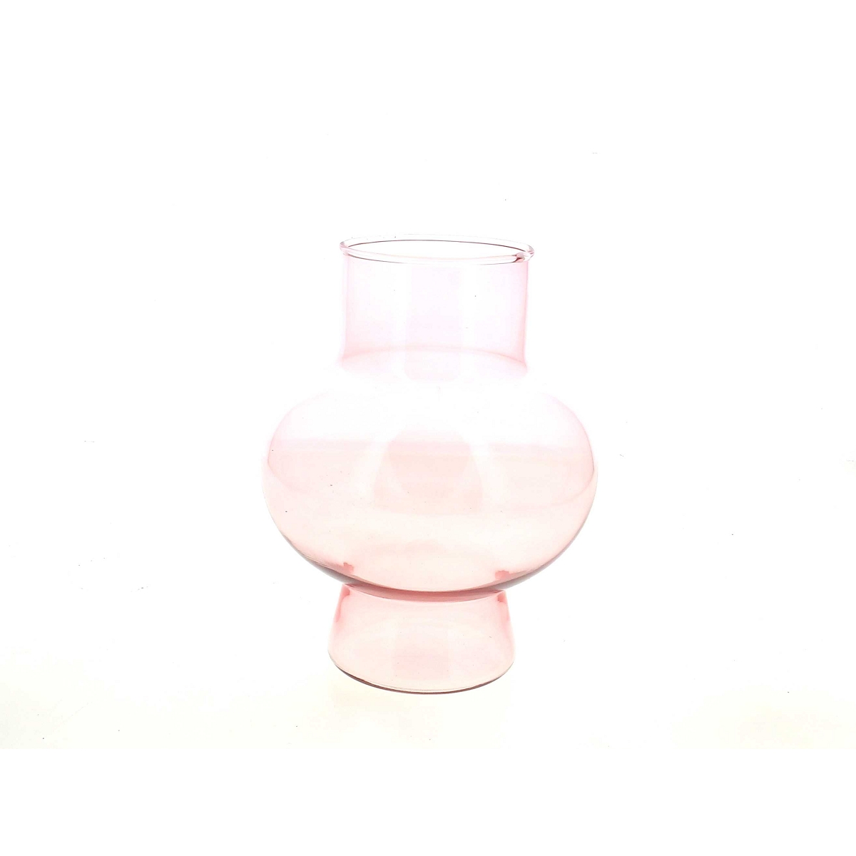 Vase verre rose  ø13.5 ht 18cm