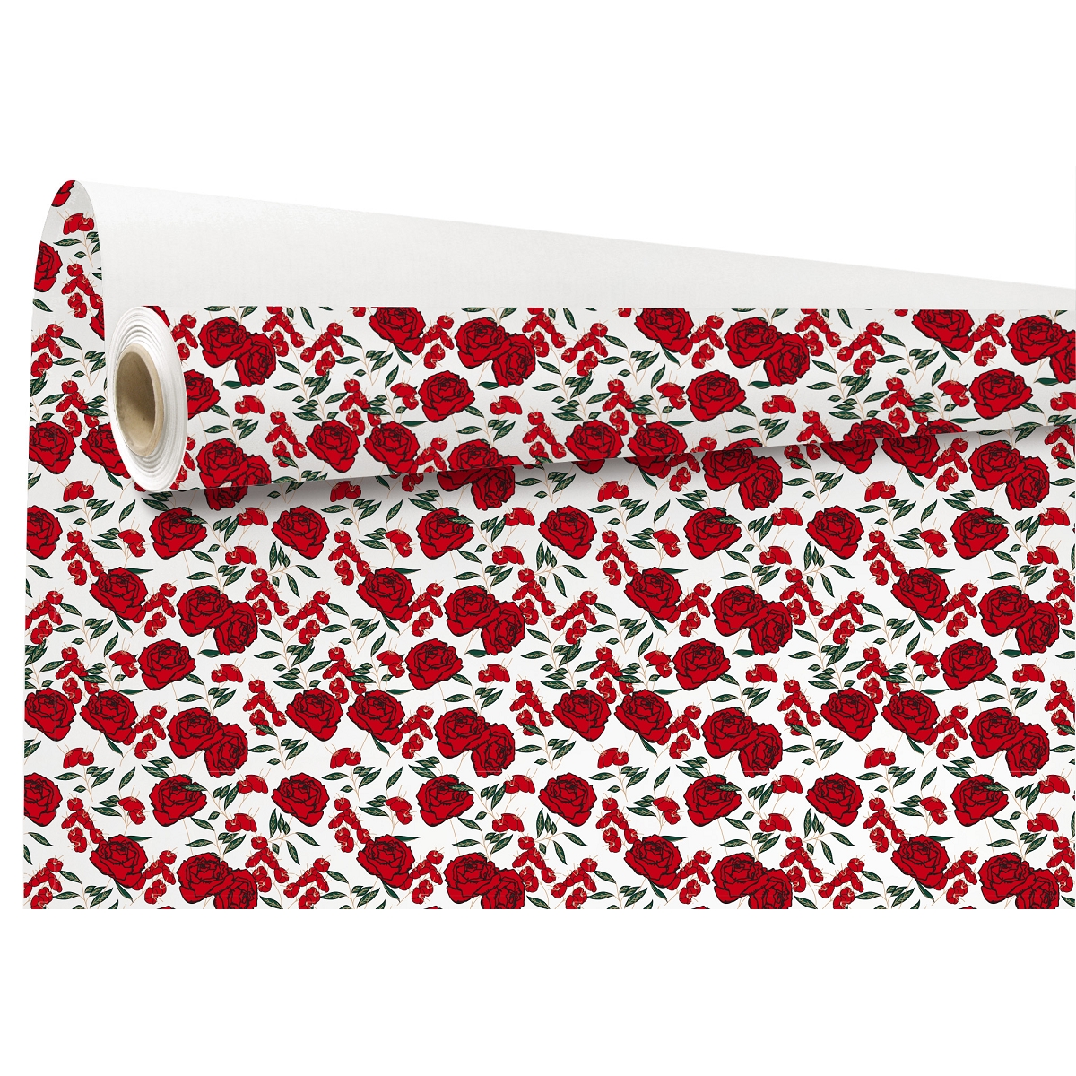 Bobine kraft blanc imprimé Gaby rouge 0.79 x 40m