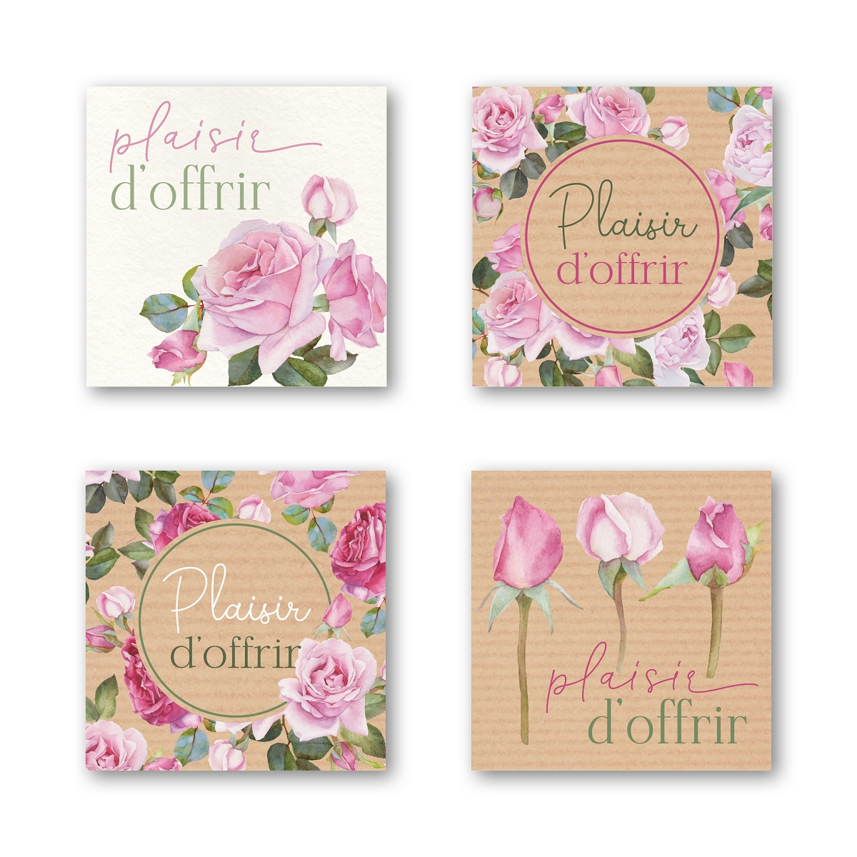 Etiquettes jeso quatro "plaisir d'offrir"