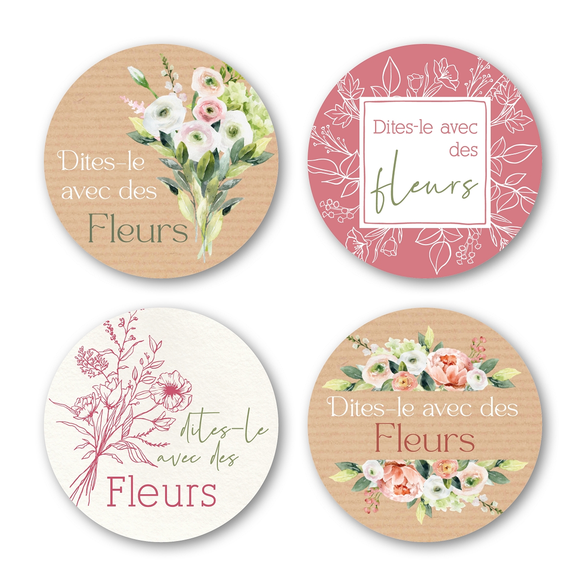 Etiquettes jeso quatro "dites-le avec des fleurs"