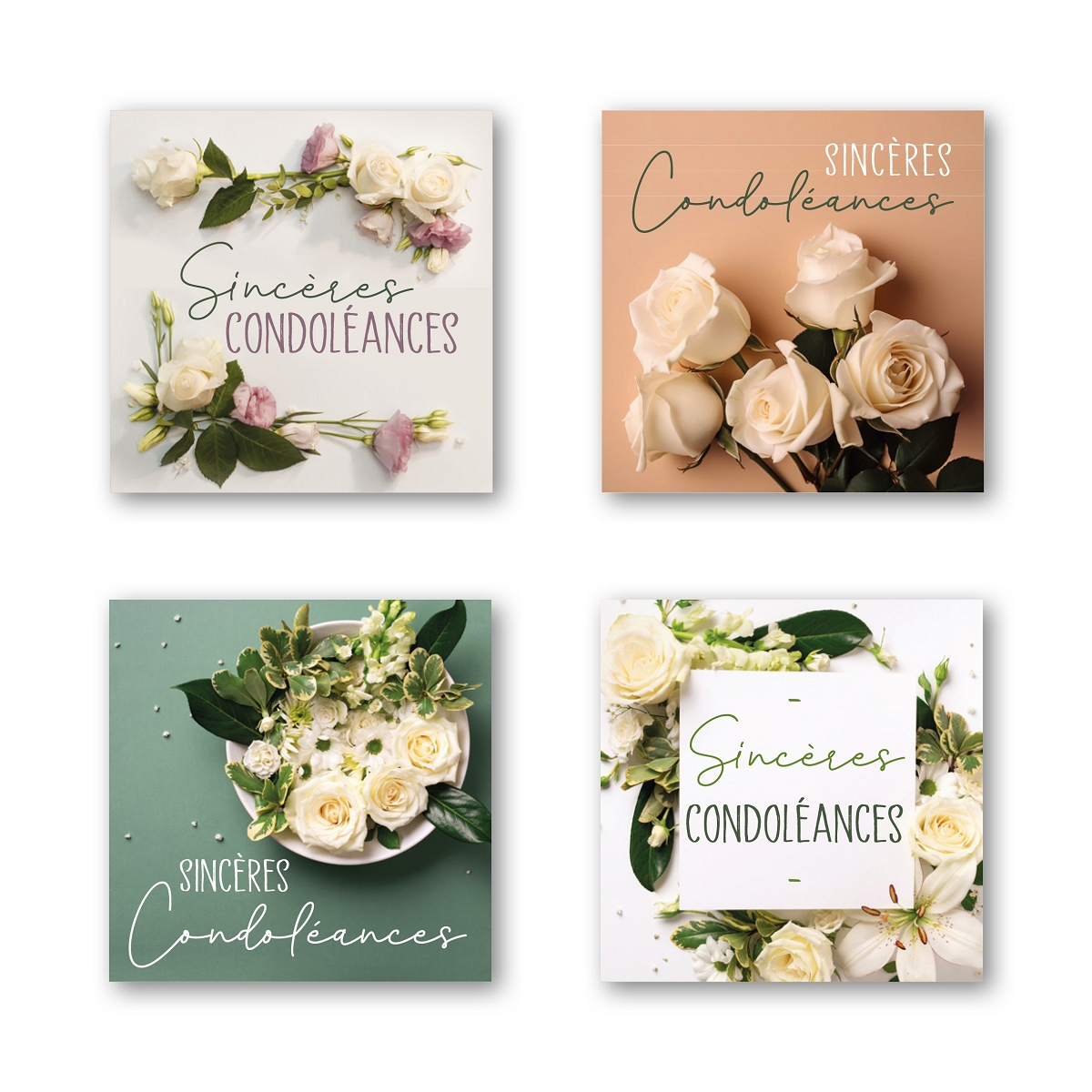Etiquettes jeso quatro "sinceres condoleances"
