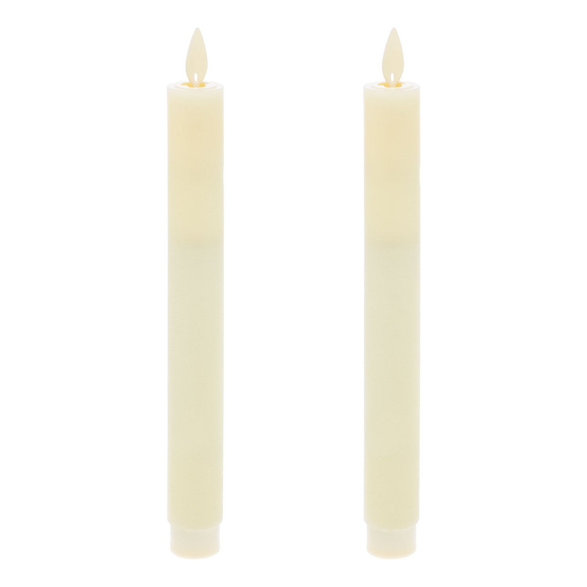 Bougie flambeau led ivoire 23cm blanc chaud (x2)