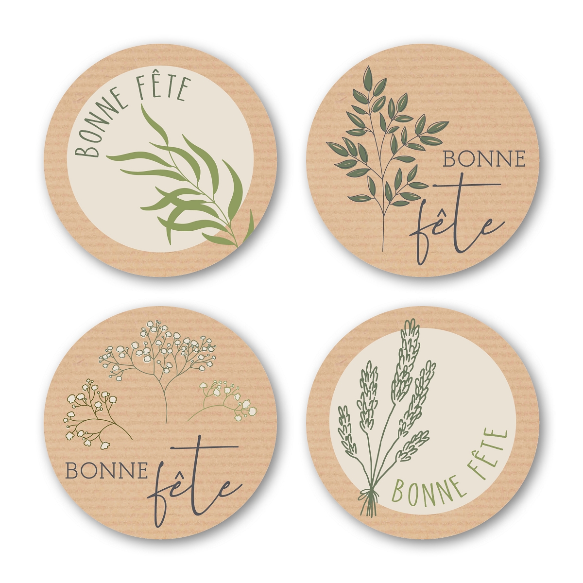 Etiquettes jeso quatro "bonne fête"