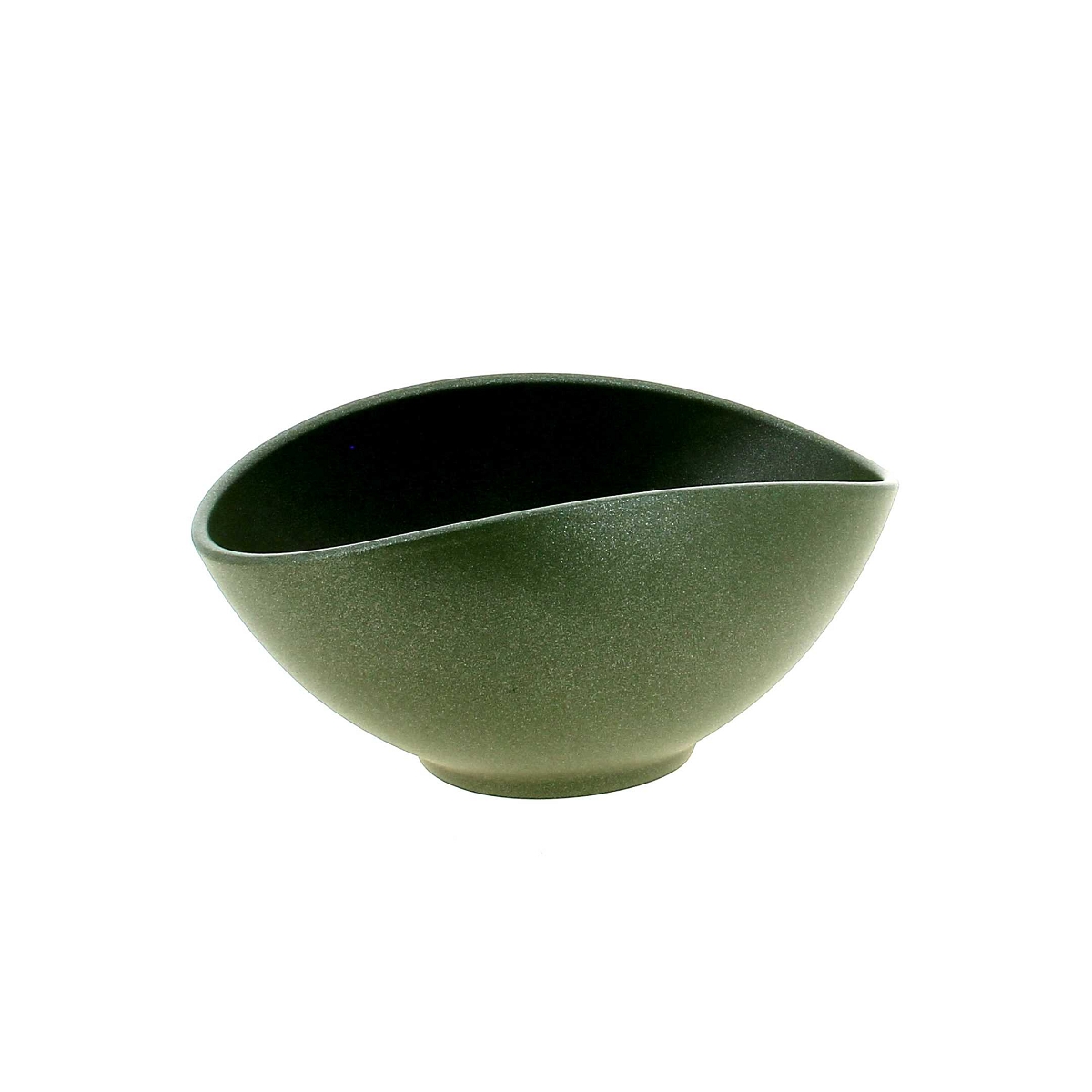 Coupe céramique ovale verte 20.5 x 12 ht 9.5cm