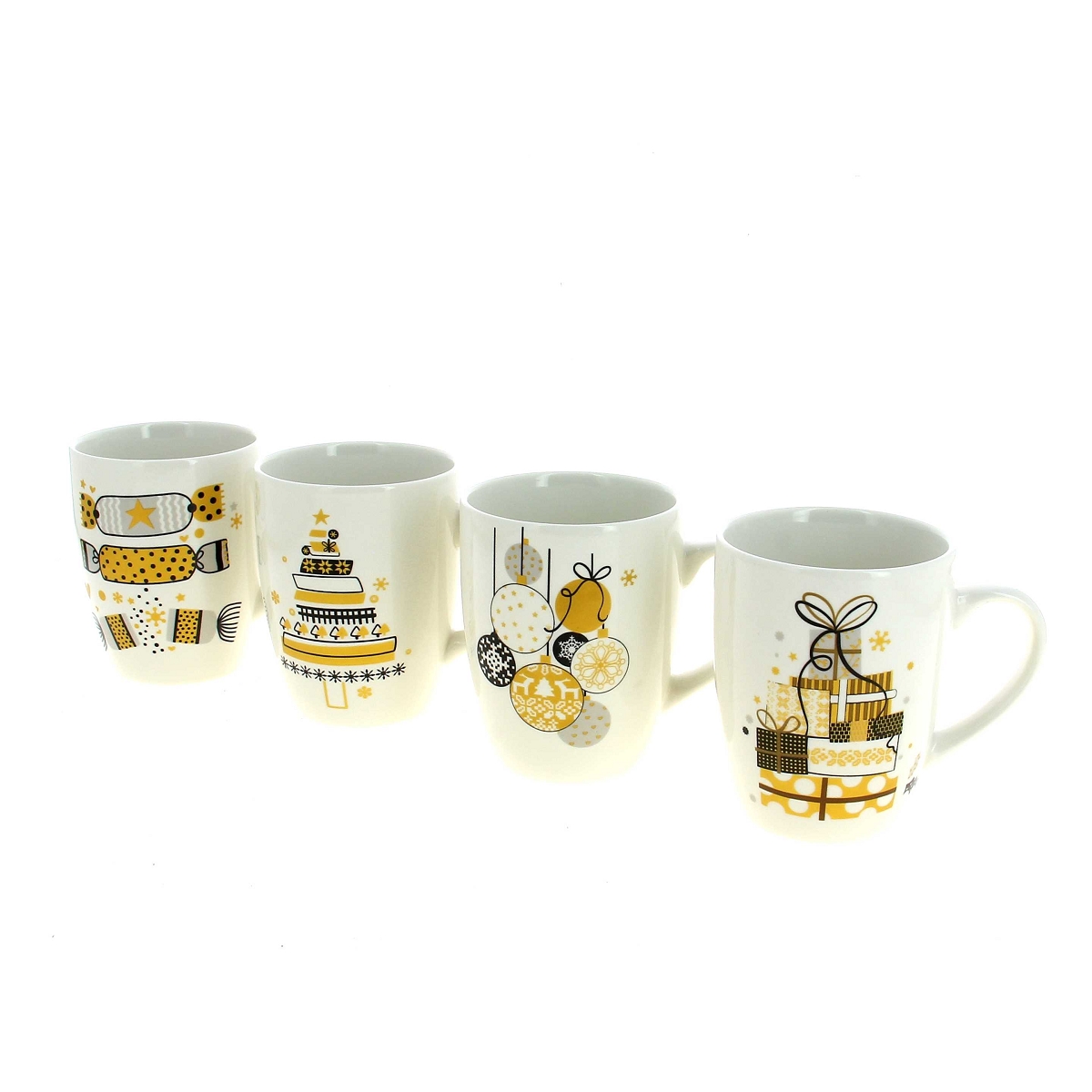 Mug céramique Noël blanc ø8 ht 10cm ass