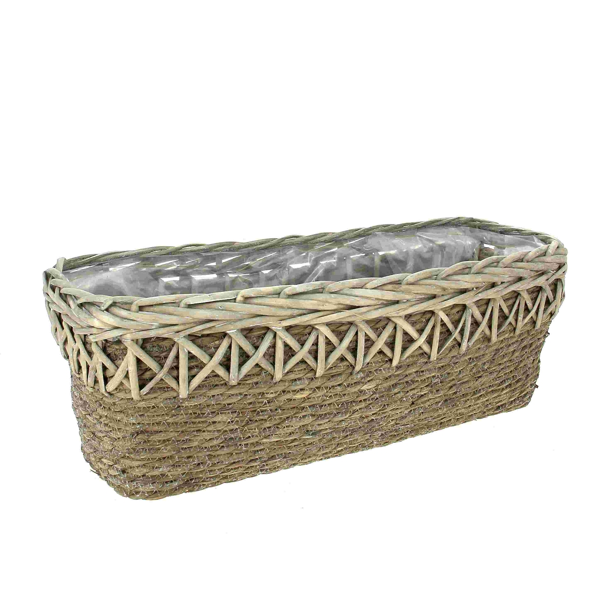 Jardinière corde grise 50 x 18 ht 18cm