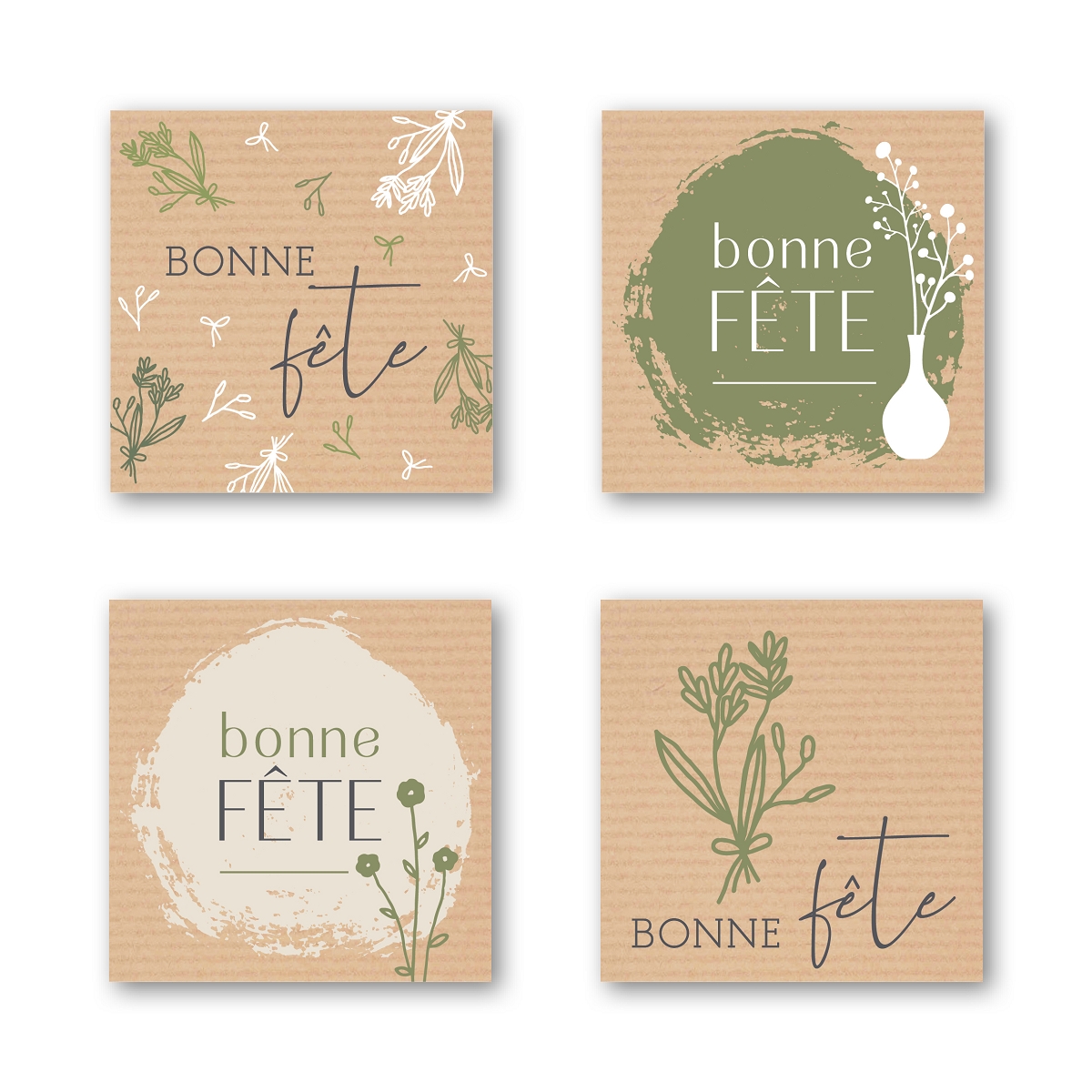 Etiquettes jeso quatro "bonne fête" (x500)