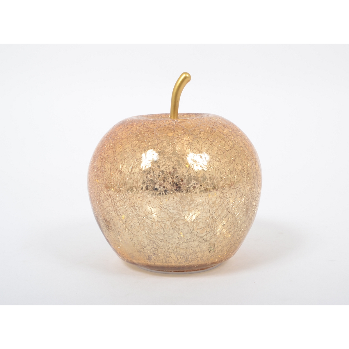 Pomme verre or + led 17cm