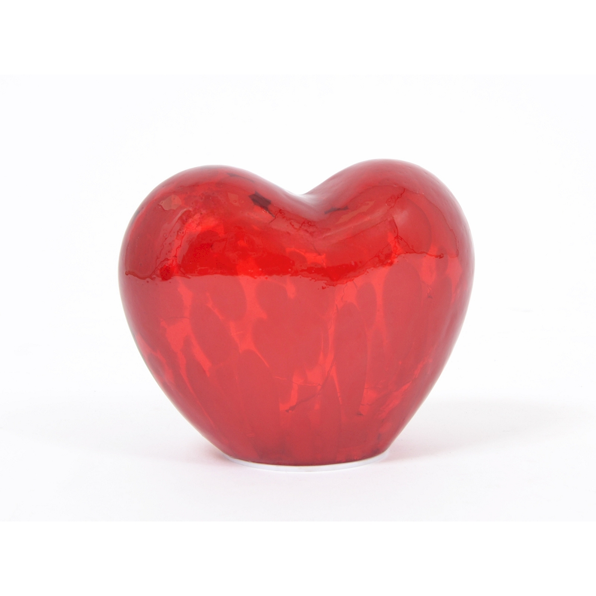 Coeur verre rouge + led 15cm