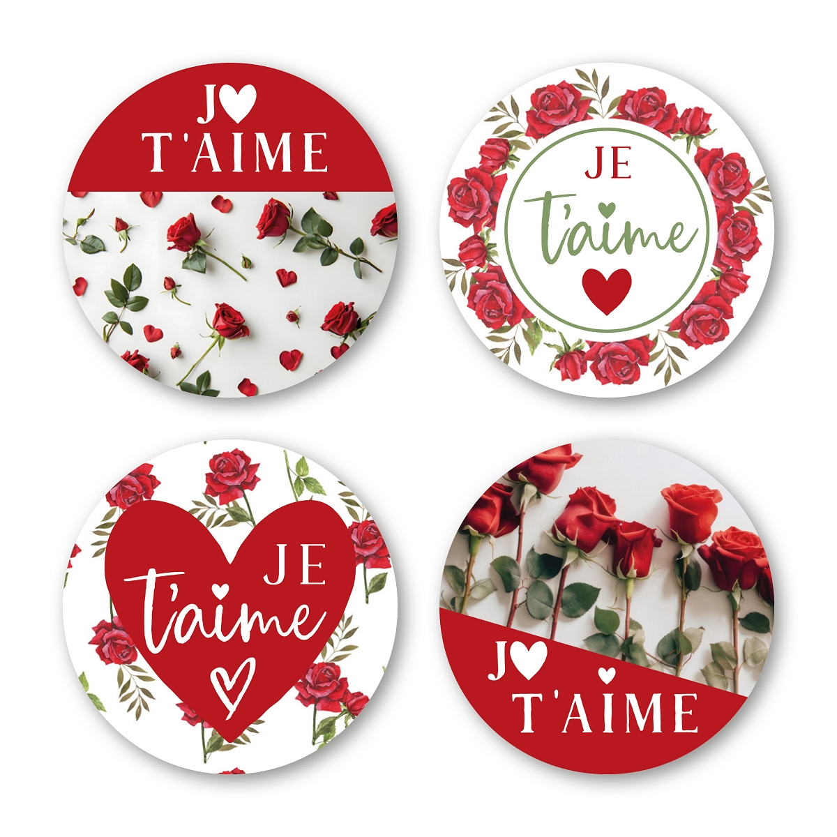 Etiquettes Jeso Quatro Ronde "Je T'aime"