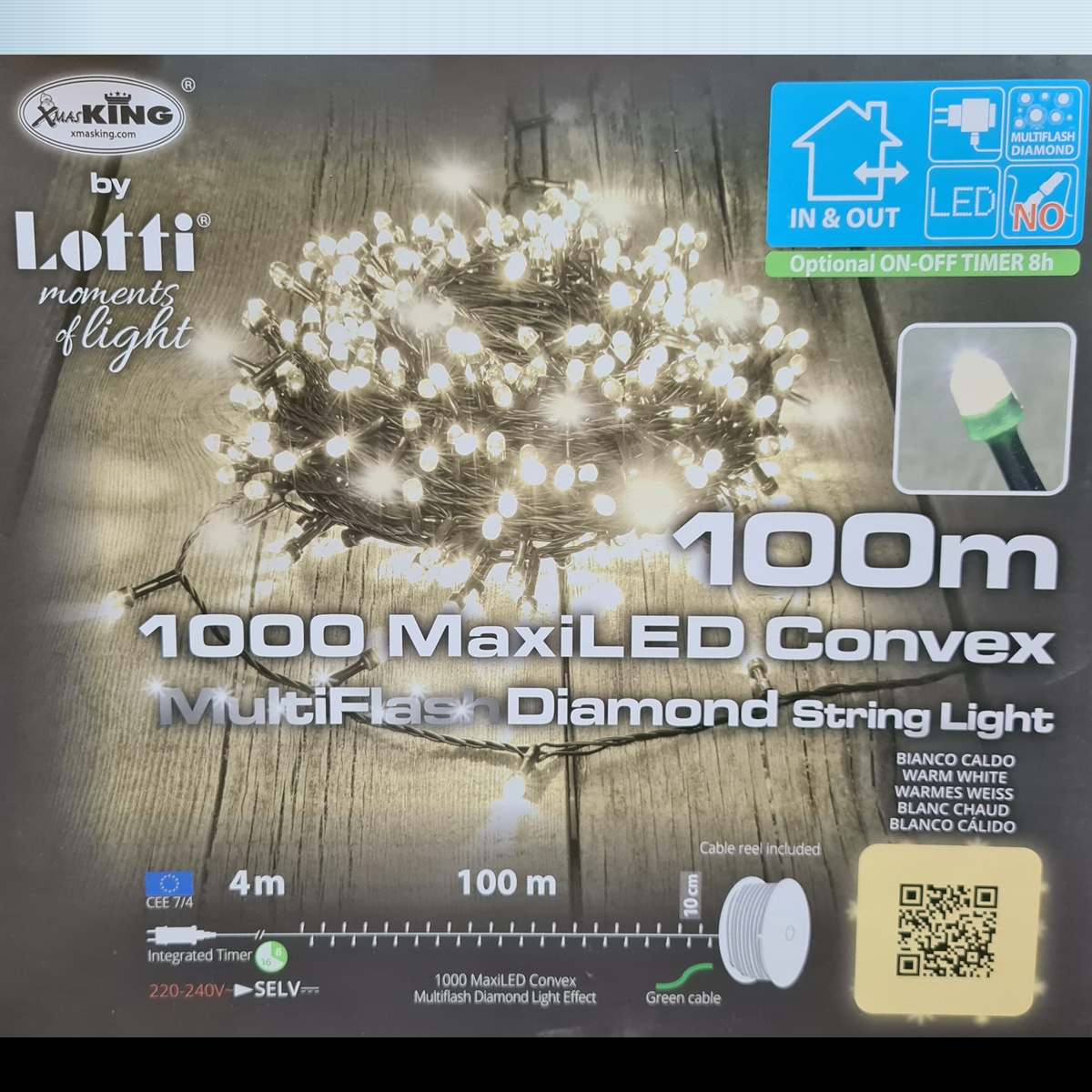 Guirlande lumineuse 1000 microleds blanc chaud 100m