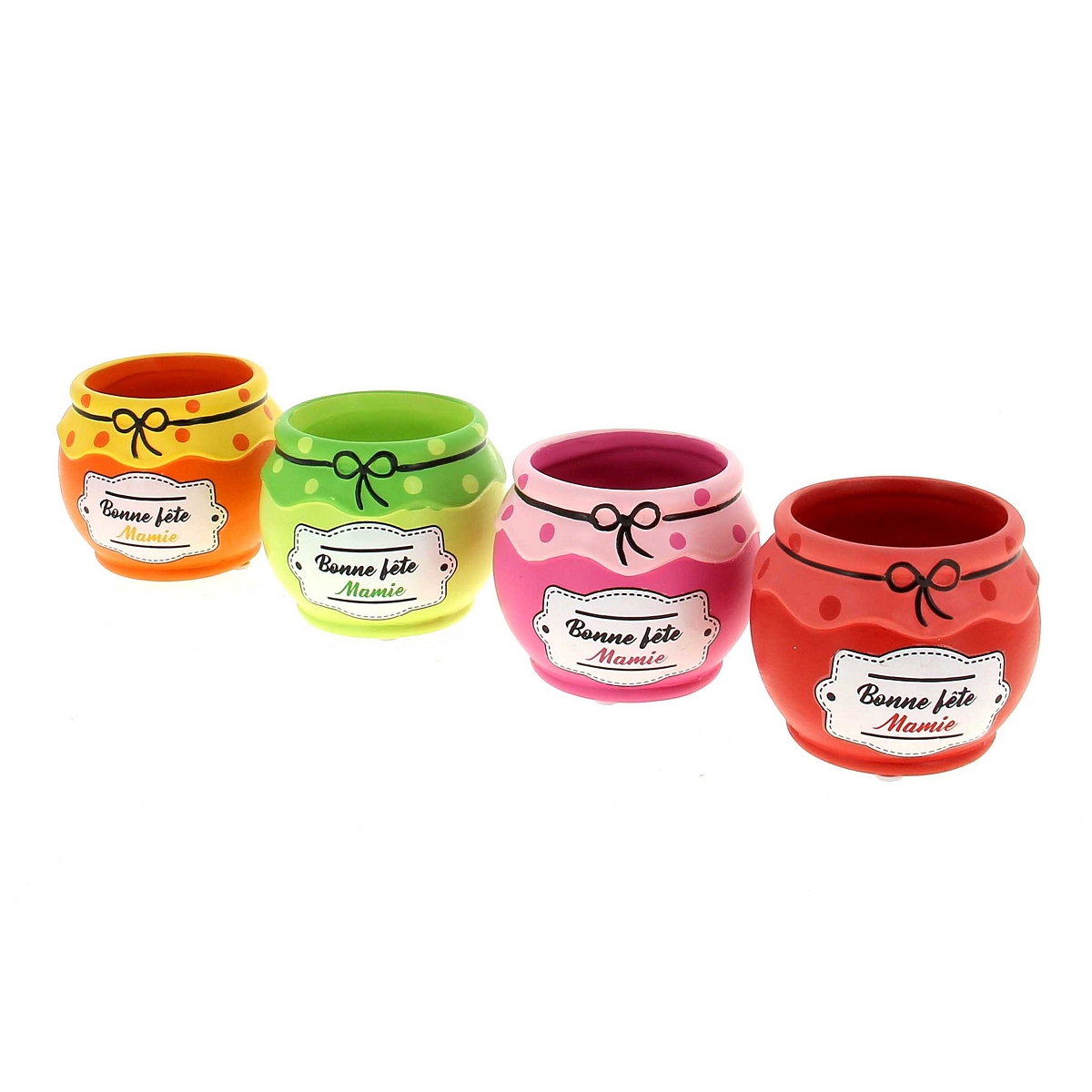 Pot confiture céramique "mamie" ø8.7 ht 7.5cm ass