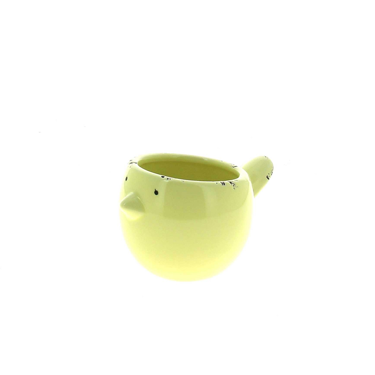 Cache-pot céramique oiseau jaune ø9 ht 8cm