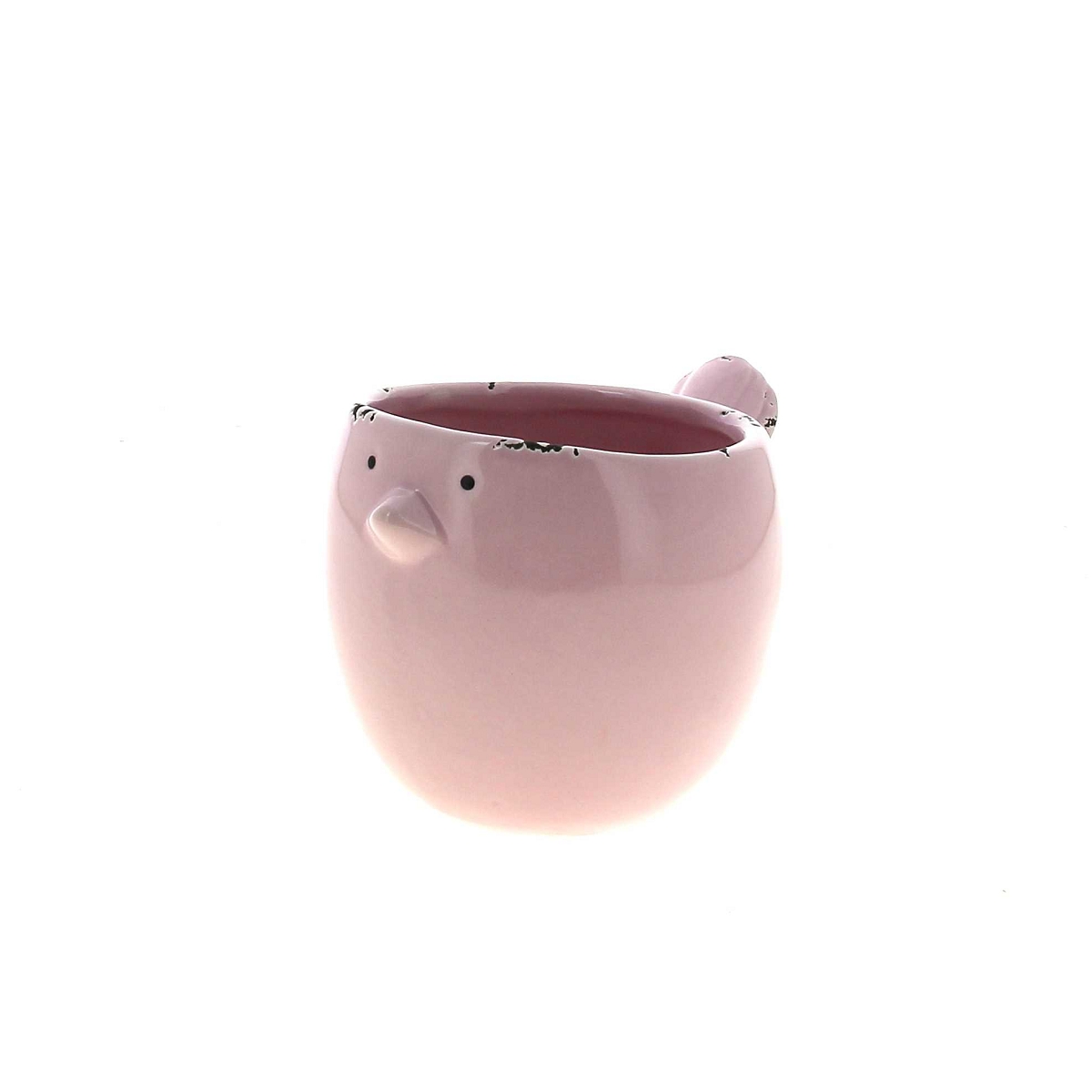 Cache-pot céramique oiseau rose ø11.5 ht 10cm