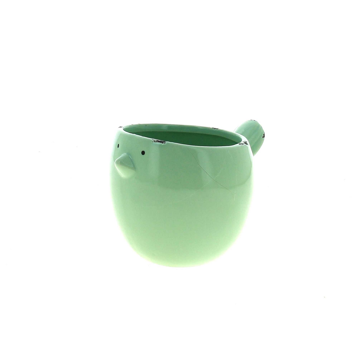 Cache-pot céramique oiseau vert ø11.5 ht 10cm