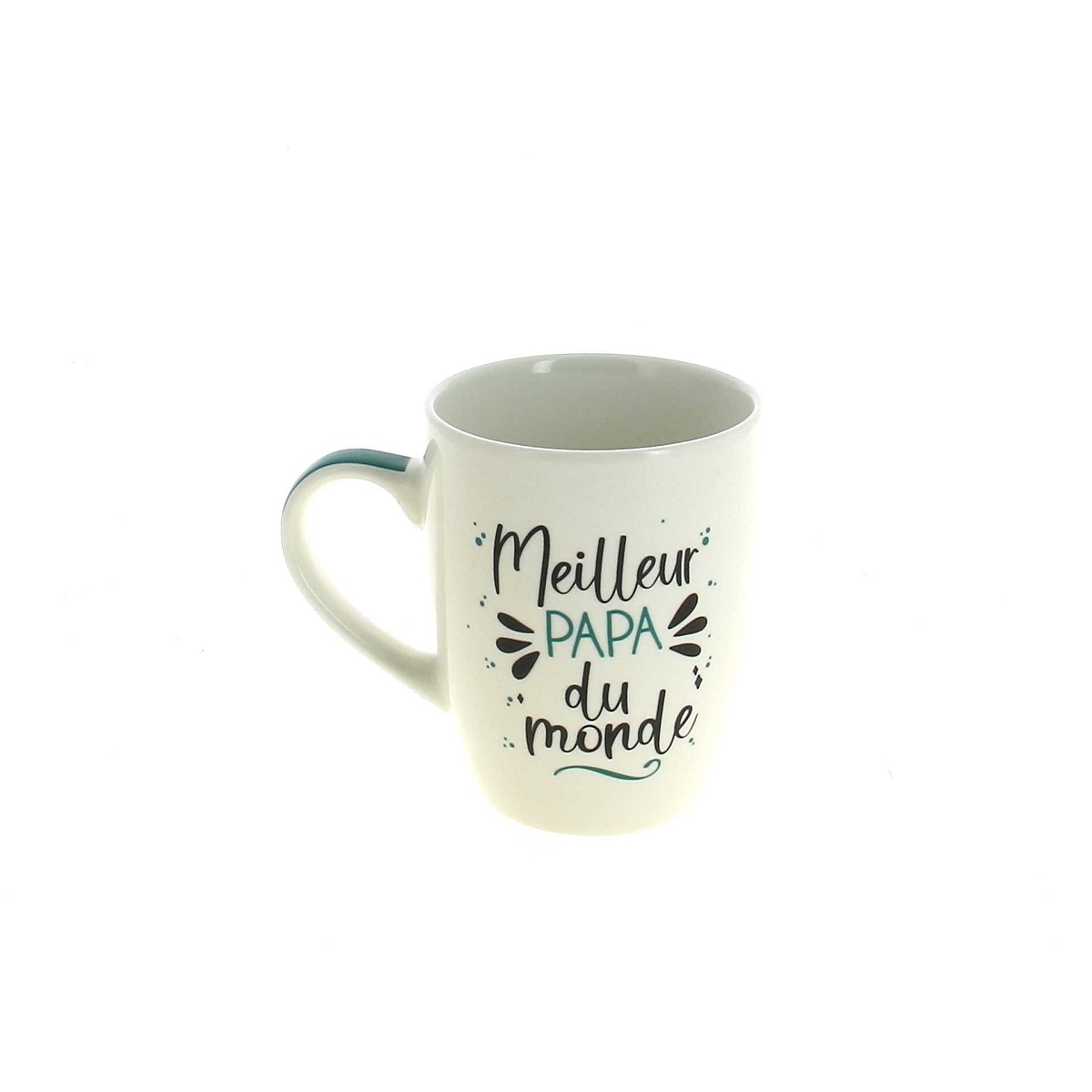 Mug céramique "meilleur papa du monde" vert ø8 ht 10cm