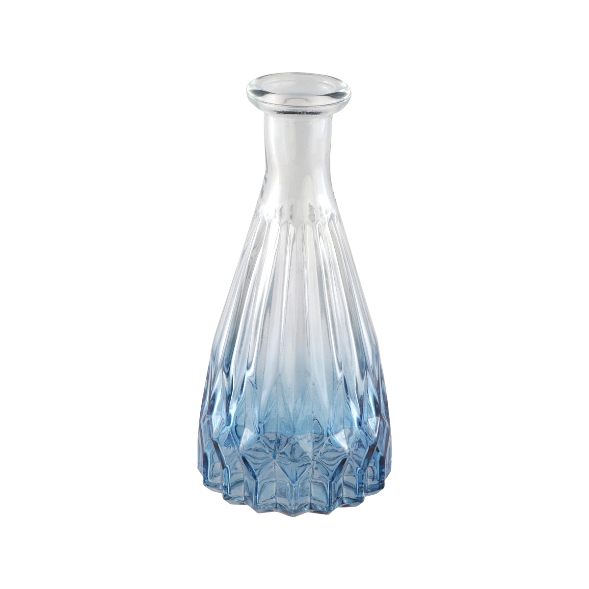 Vase verre alexandrine bleu ø6.8 ht 14.5cm