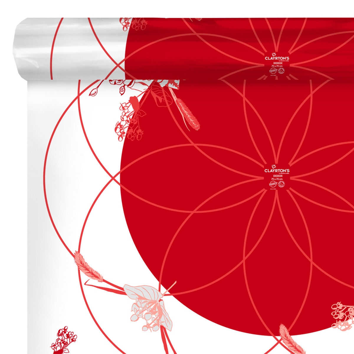 Bobine carre Honesty rouge 0.80 x 40m