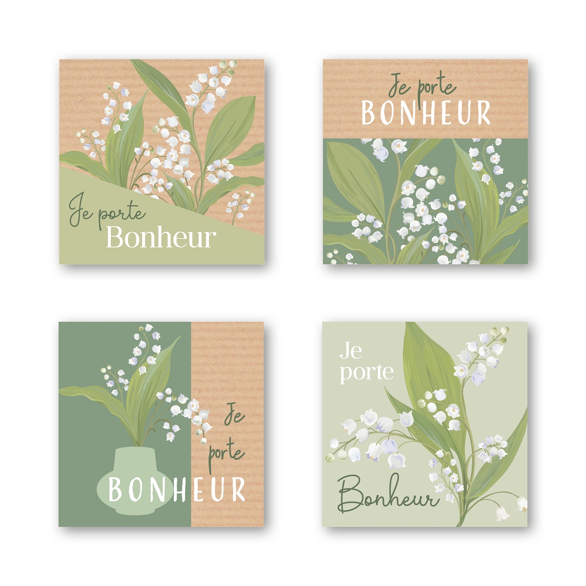 Etiquettes jeso quatro "je porte bonheur" (x500)