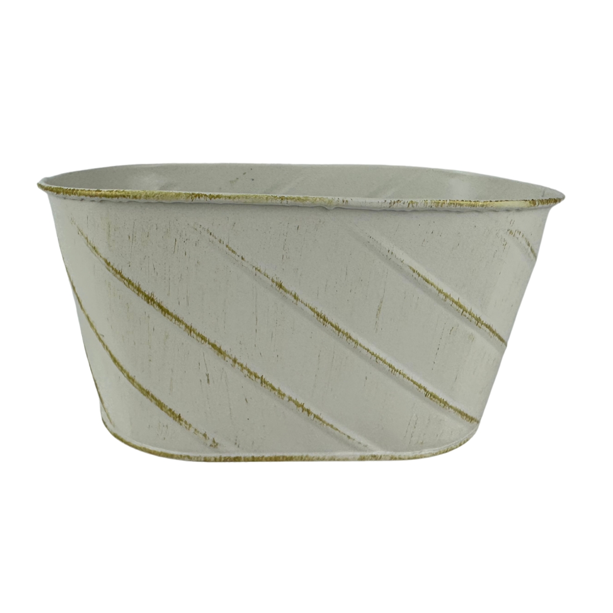 Jardiniére métal blanche 18 x 11 ht 9cm