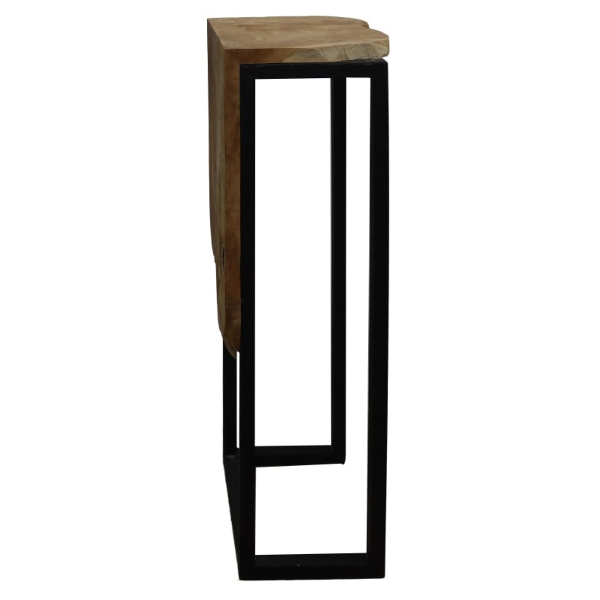Sellette métal noir + teck 23 x 22 ht 70cm