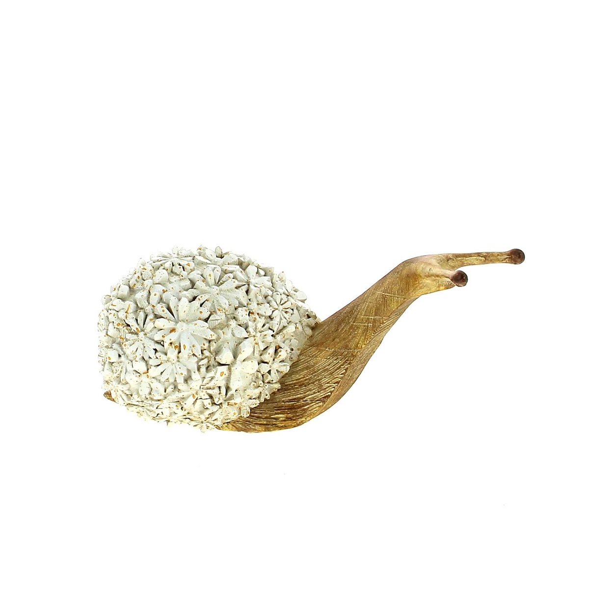 Escargot résine déco blanc 23 x 11 ht 11cm