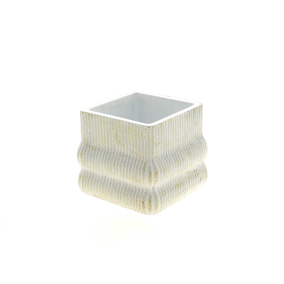 Cache-pot céramique blanc 9.5 x 9.5 ht 8.5cm