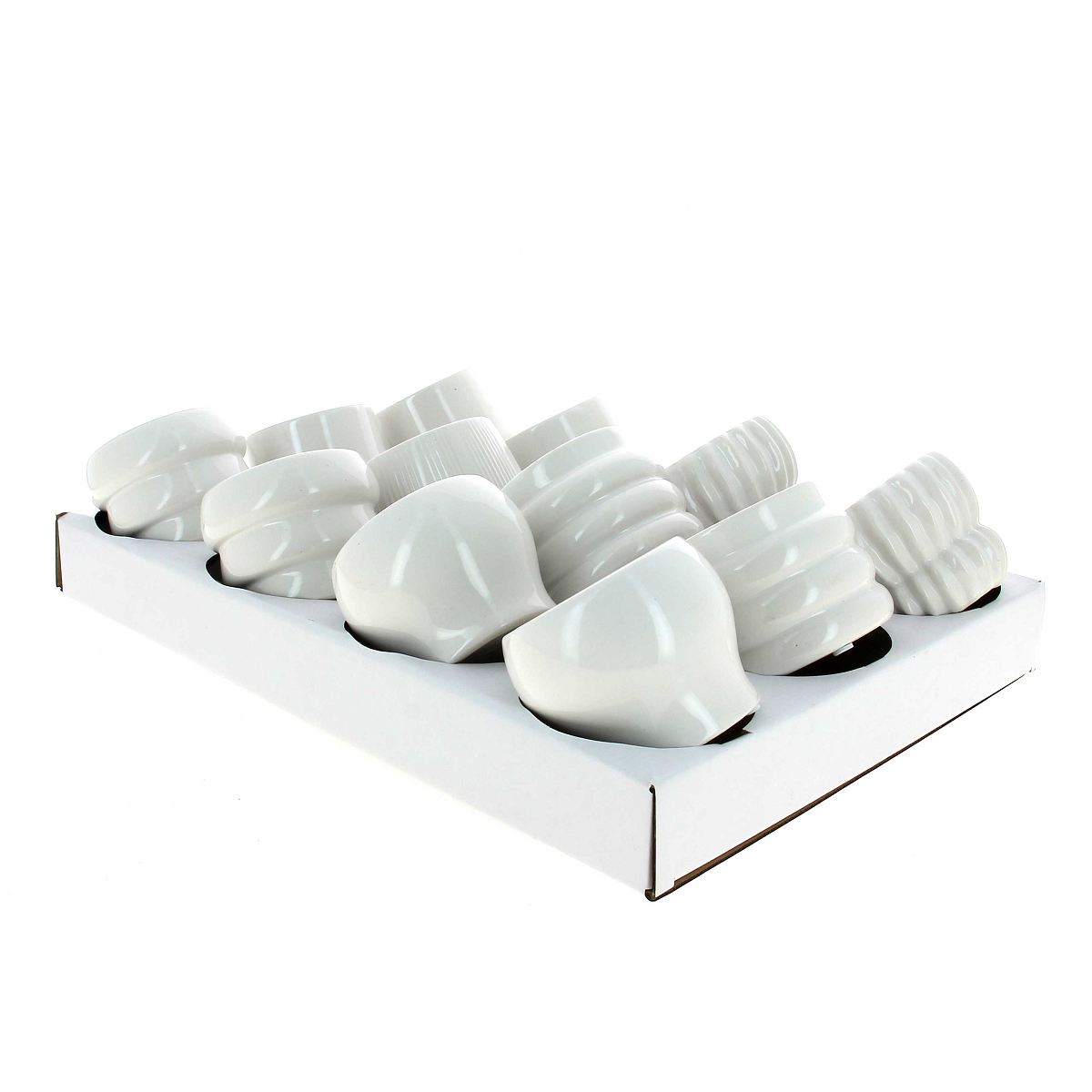 1 x Cache-pot céramique blanc mat ø8 ht 6.5cm