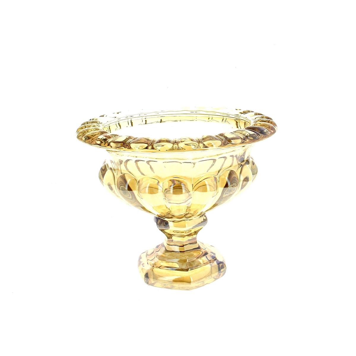 Coupe medicis verre ambre ø19.5 ht 16cm