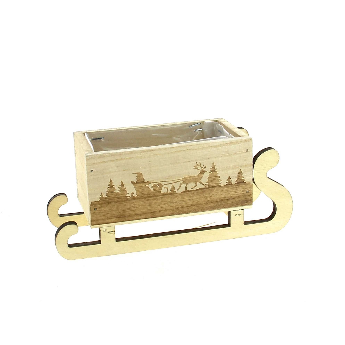 Traineau bois naturel 13.5 x 8 ht 8.5cm