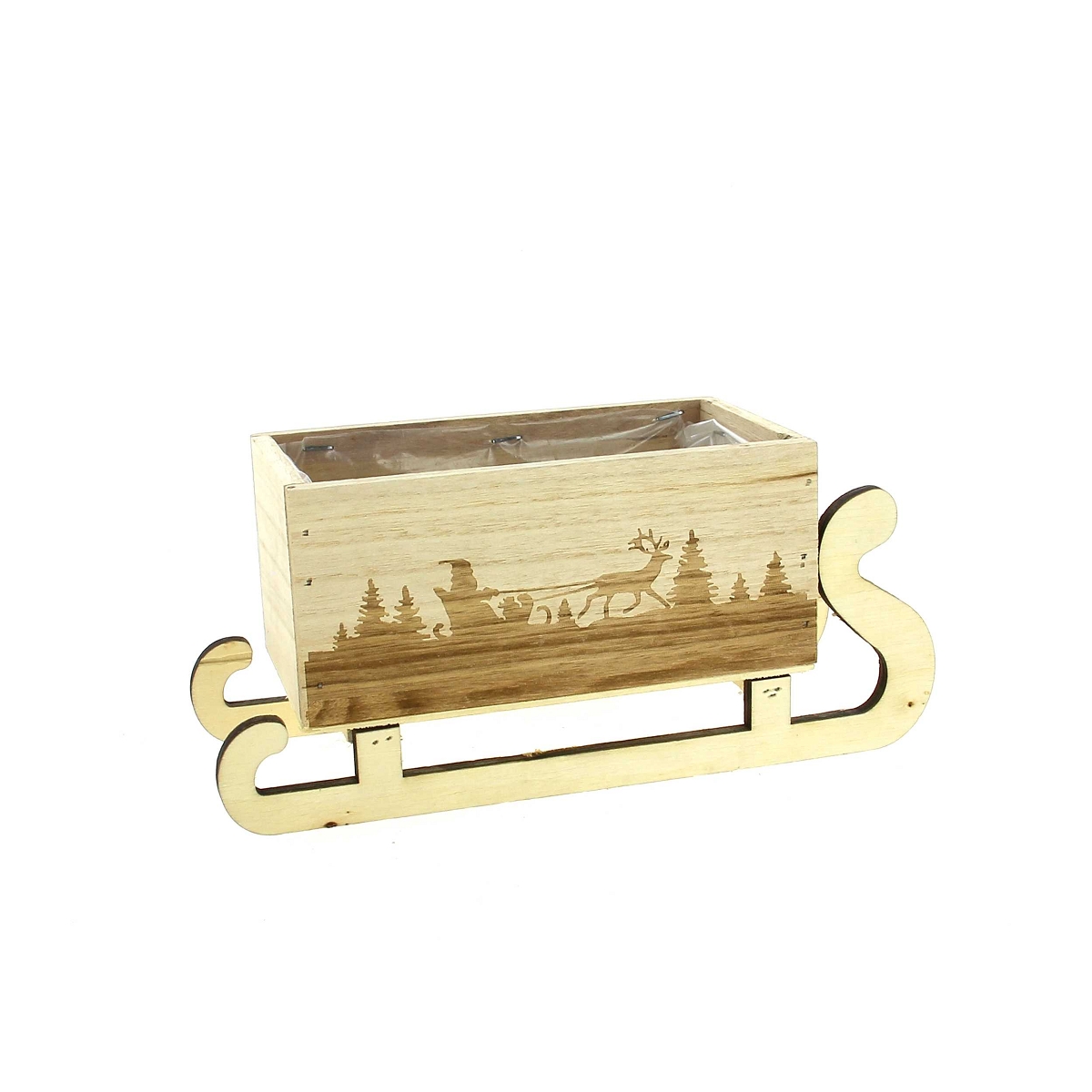 Traineau bois naturel 17.5 x 10 ht 11cm