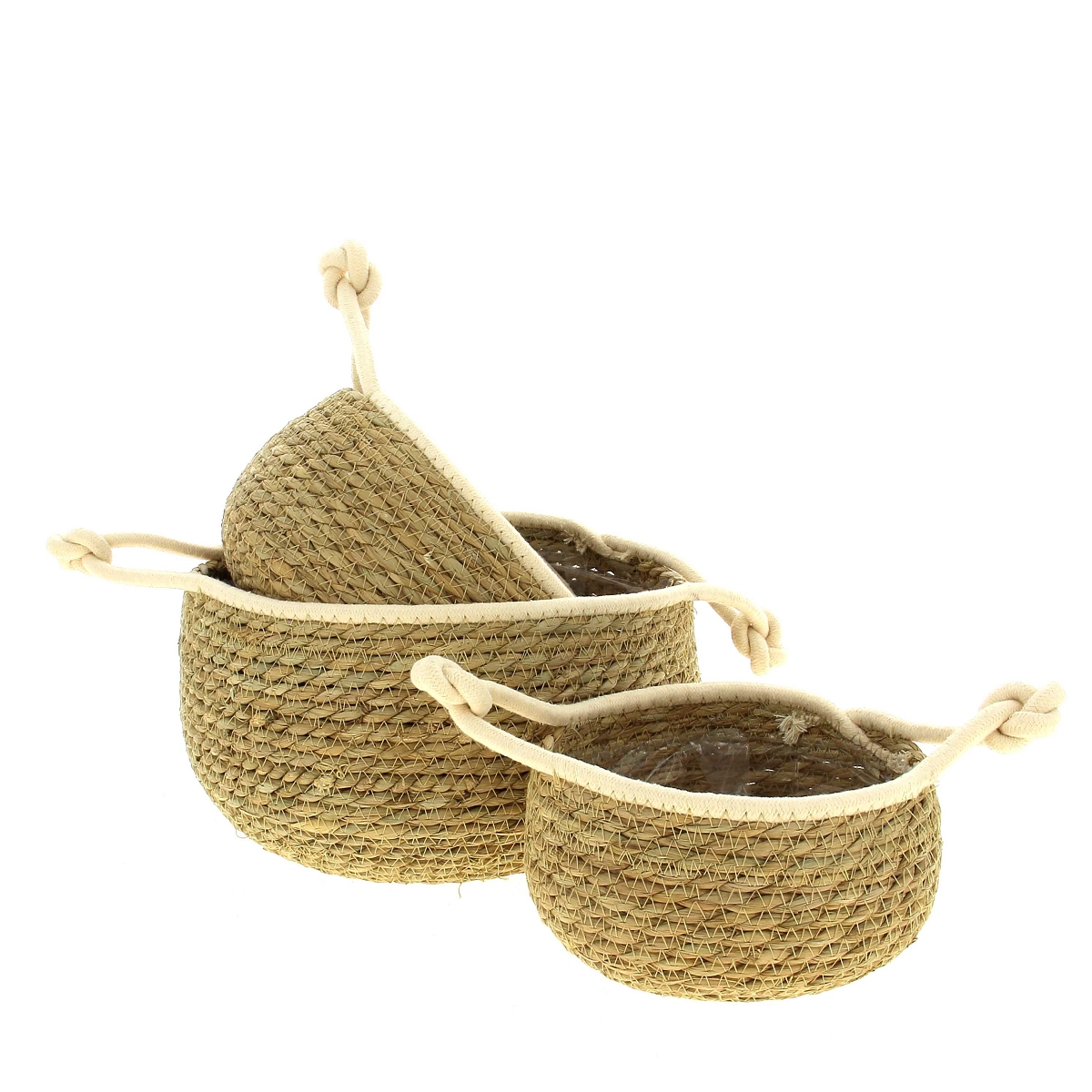 Coupe tresse rebord blanc set de 3