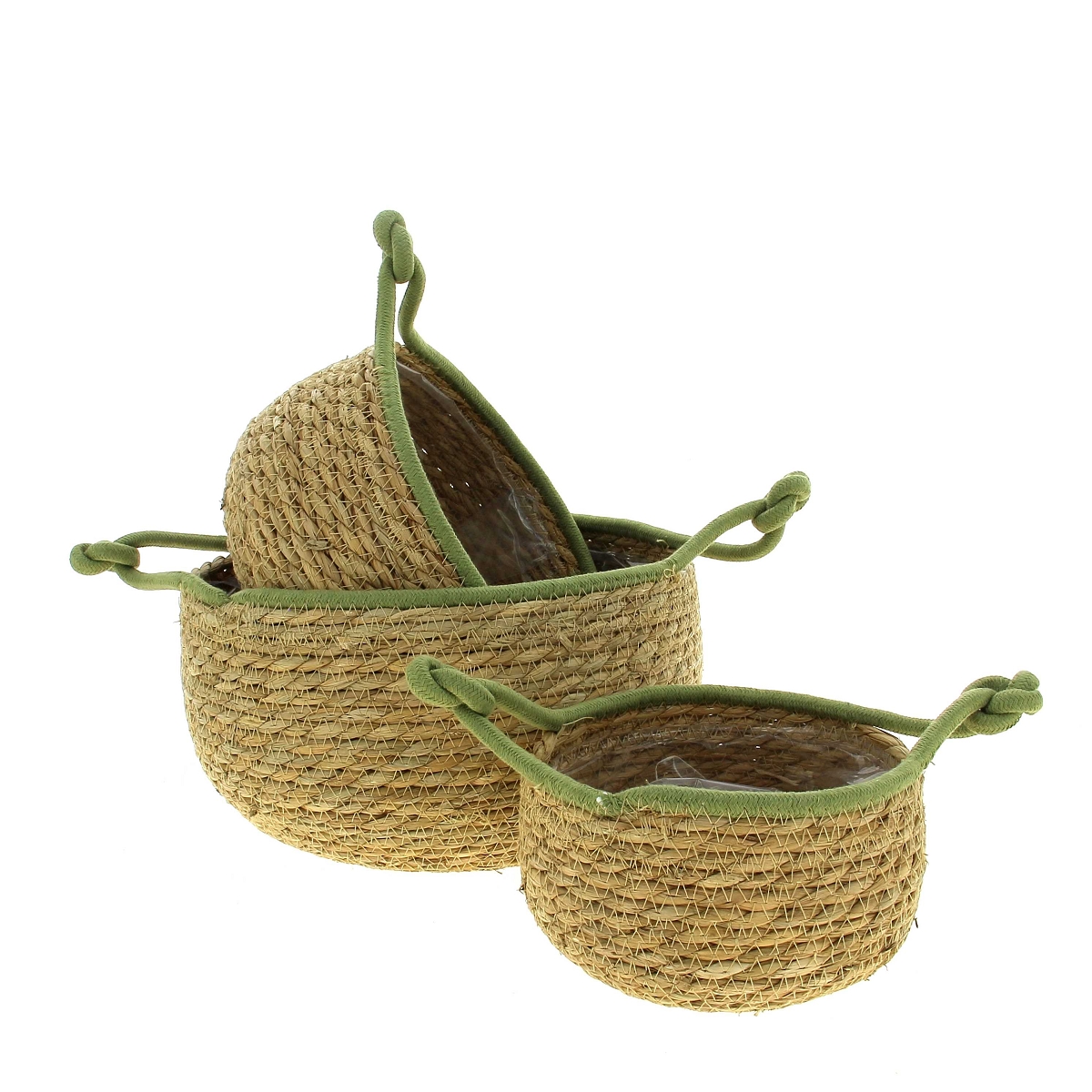 Coupe tresse rebord vert set de 3
