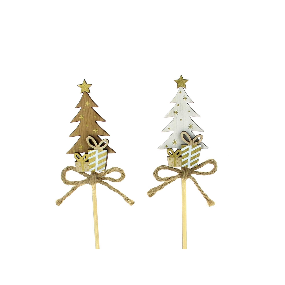 Pique Noël sapin ht 28cm (x12) ass