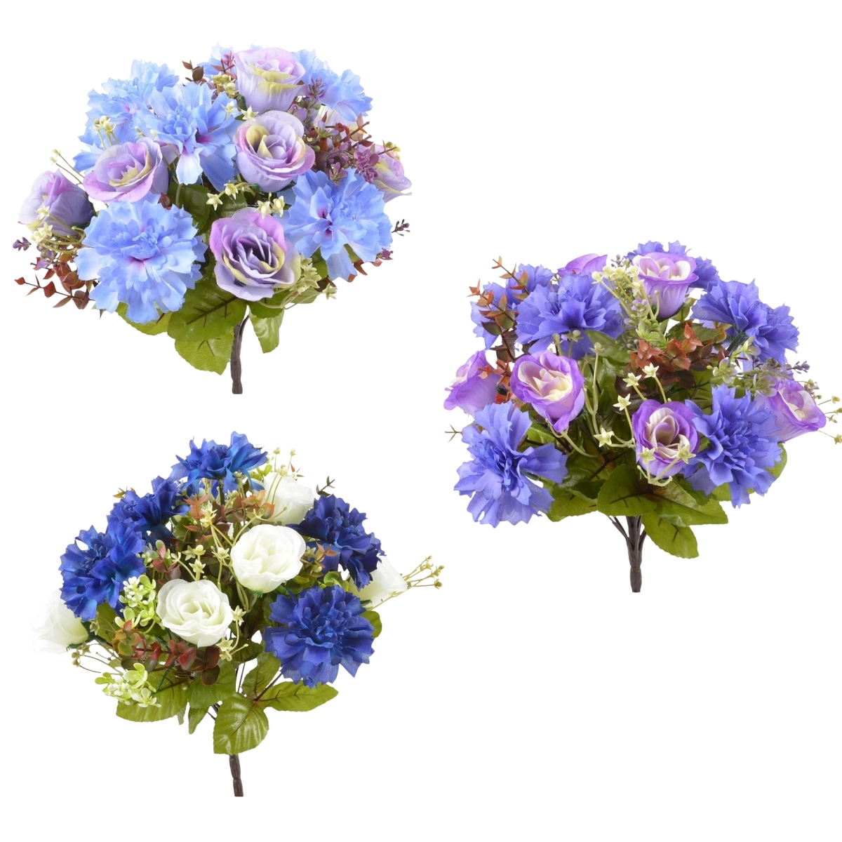 1 Piquet bleuet rose buis 35 cm