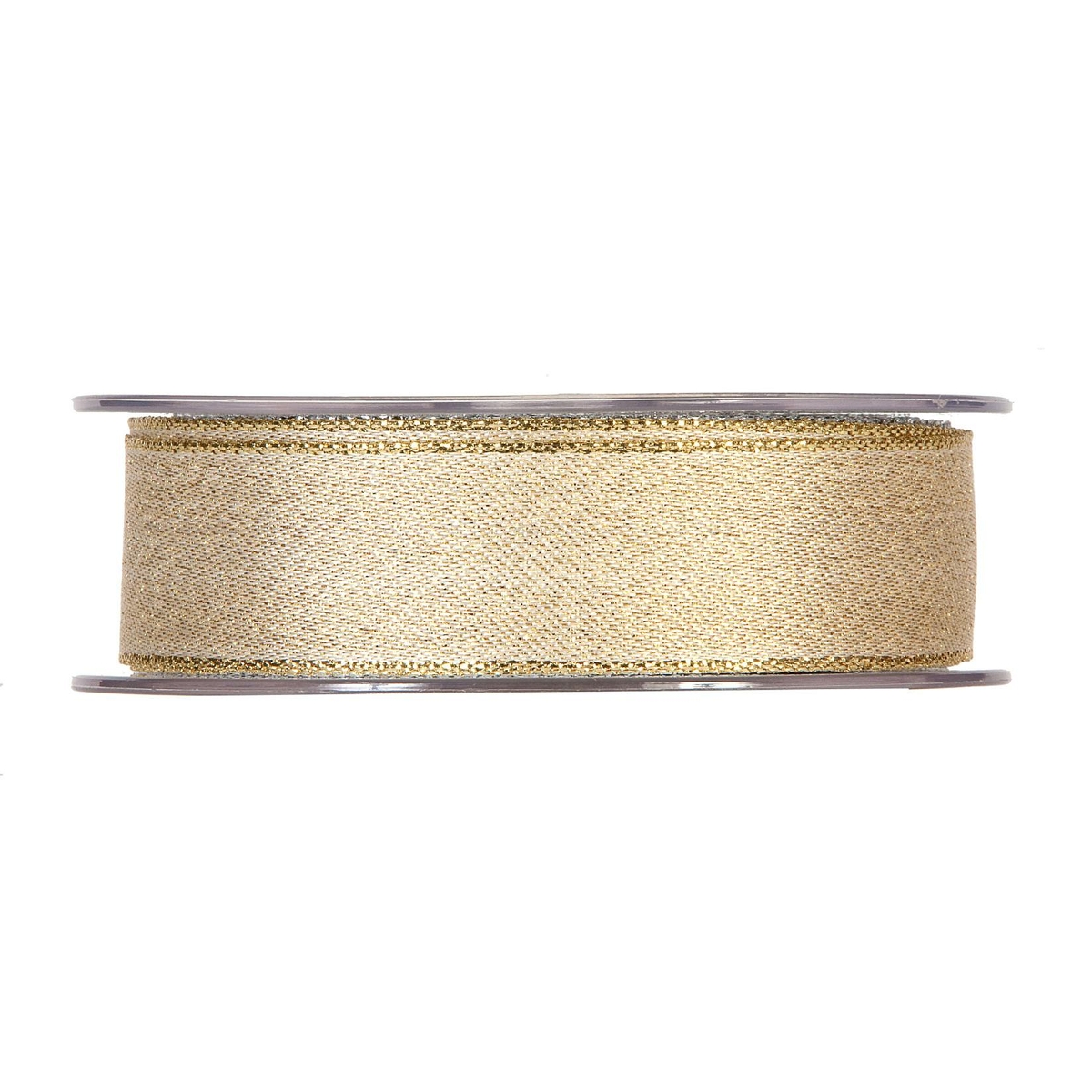 Ruban tissu brillant or armé 25 mm x 250 m