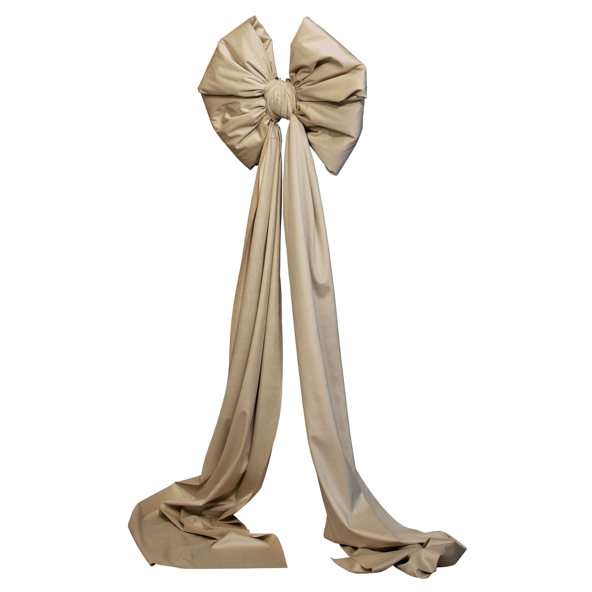 Noeud velours à suspendre taupe 48 x 180 cm
