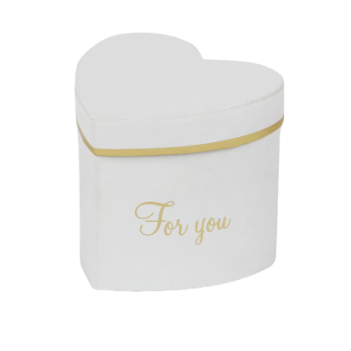 Set 3 boites carton coeur blanc "for you"  9.5 x ht 8.5 cm
