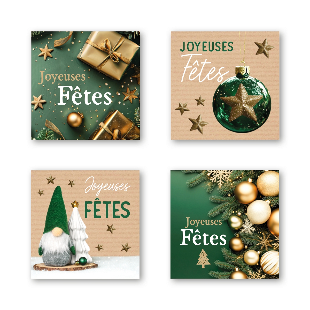 Etiquettes jeso quatro carré "joyeuses fêtes"