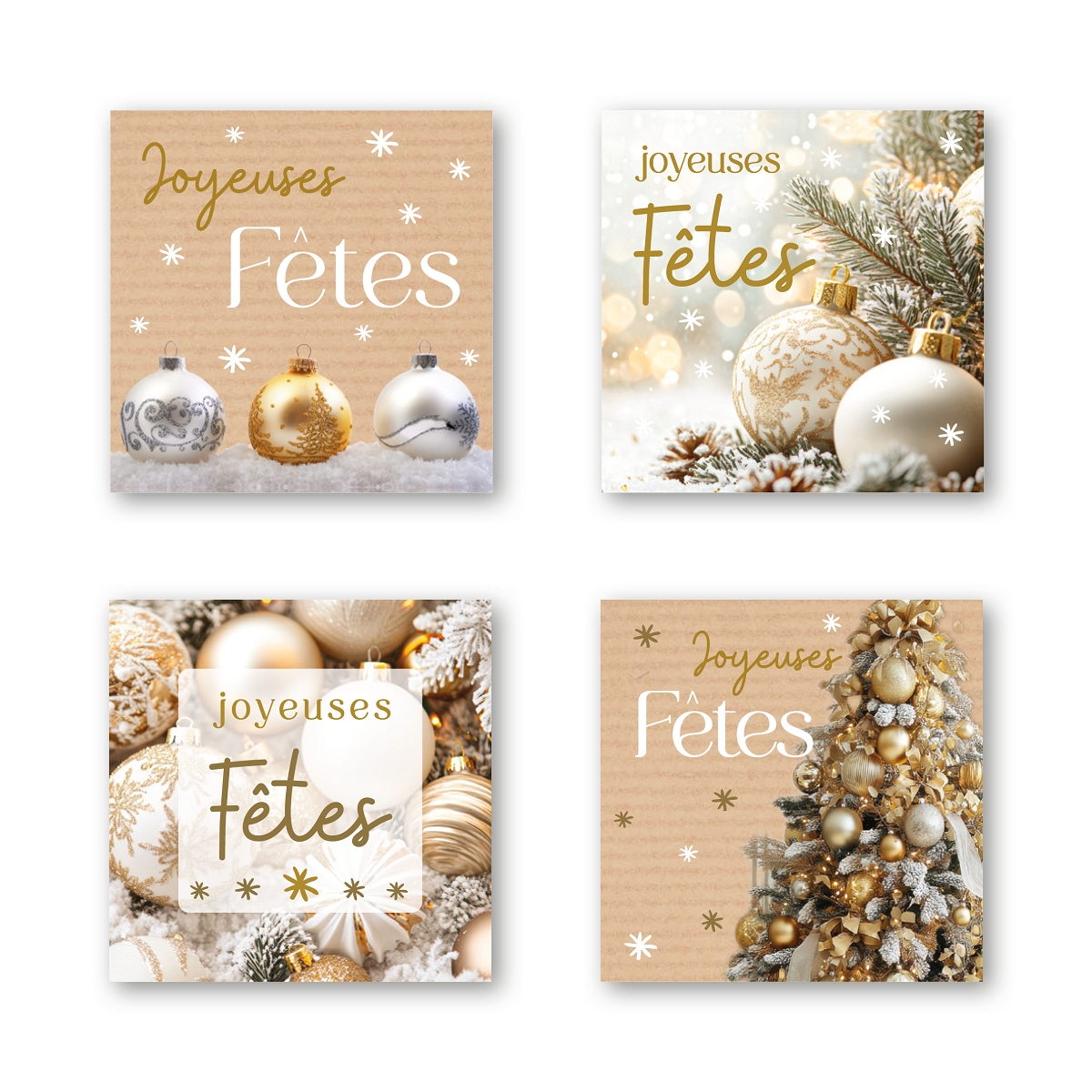 Etiquettes jeso quatro carré "joyeuses fêtes"