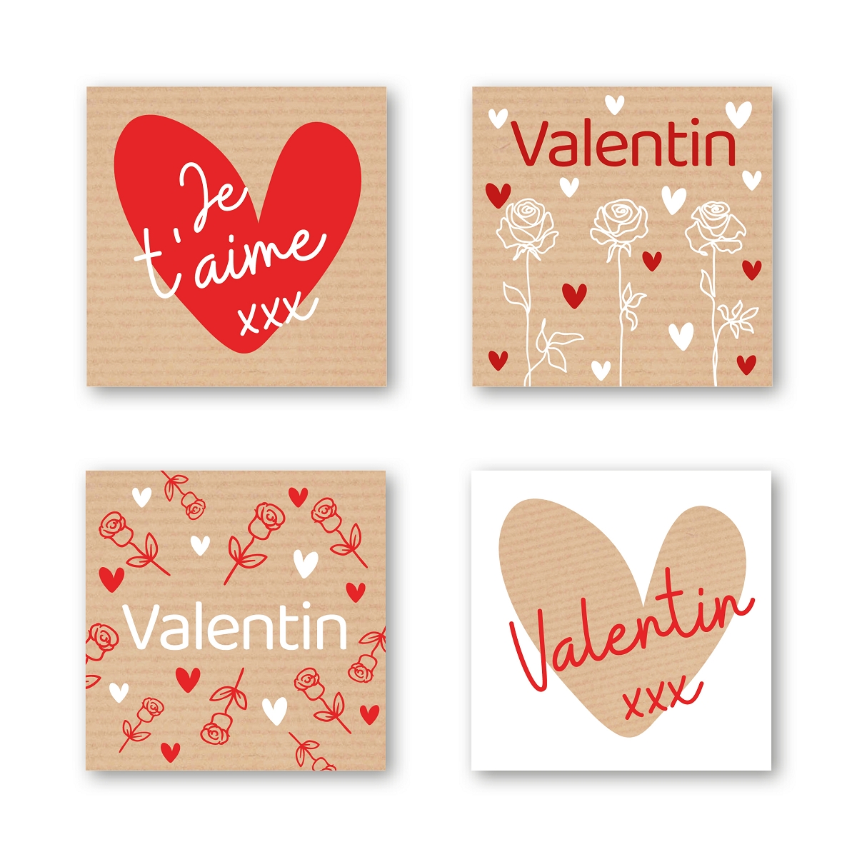 Etiquettes jeso quatro carré "valentin"