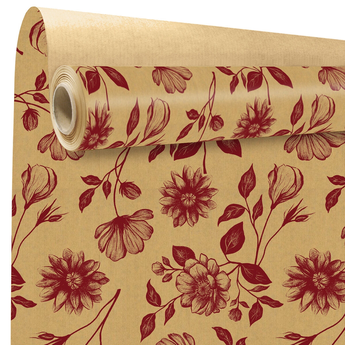 Bobine kraft blanc imprime Sydney bordeaux 0.80 x 40 m