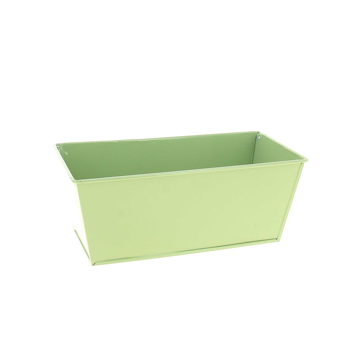 Jardinière métal vert pastel mat 20 x 10.5 ht 8cm
