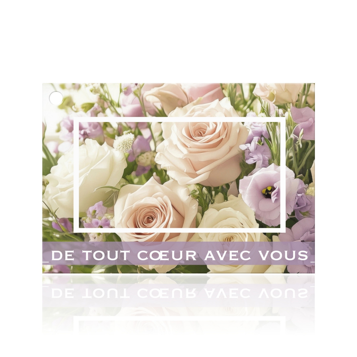 Cartes jeso brillant "de tout coeur avec vous "