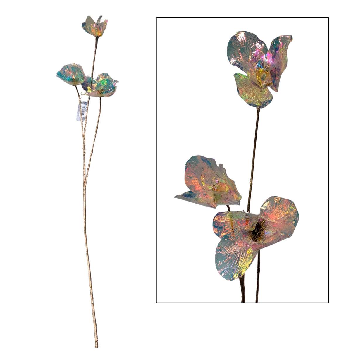 Pavot holografic crème 83cm