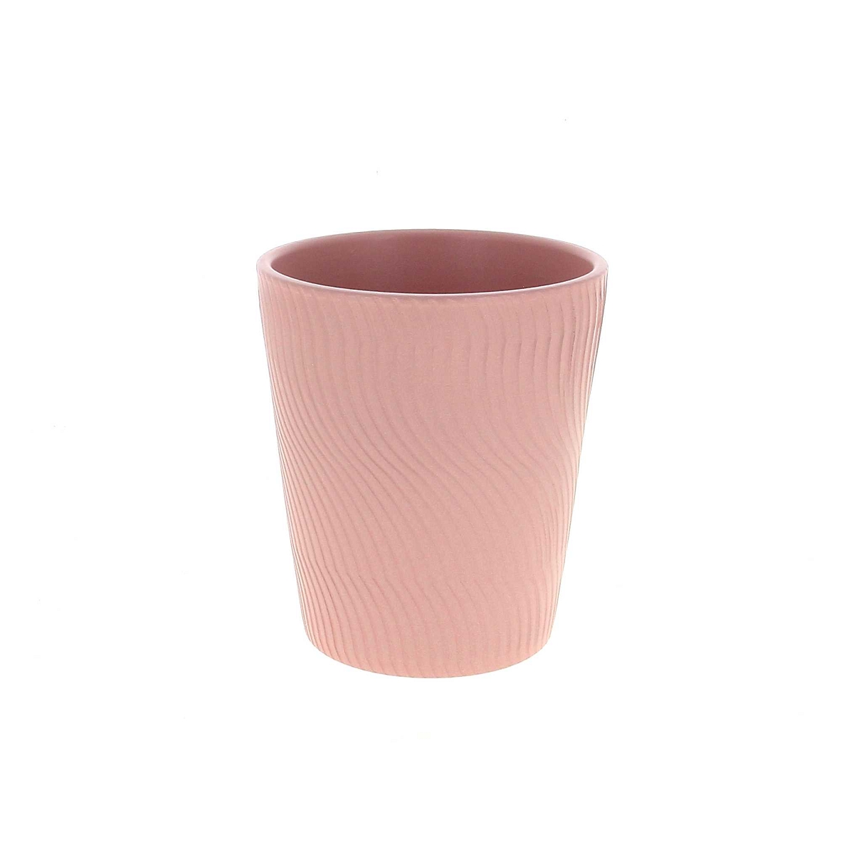 Cache-pot céramique rose ø14 ht 16cm