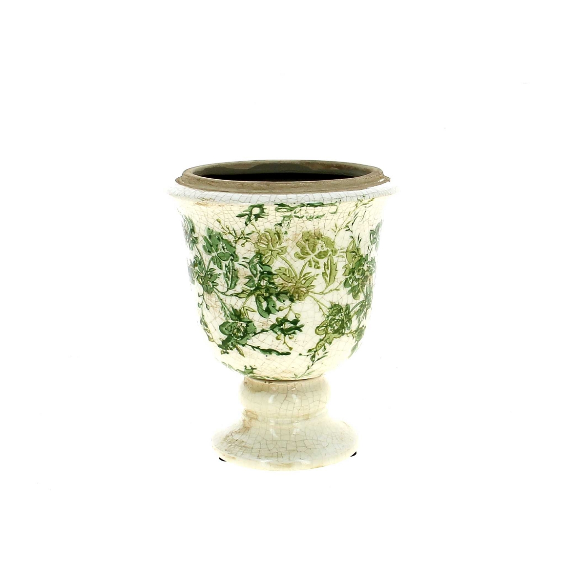 Medicis céramique fleurs verte ø14 ht 17cm