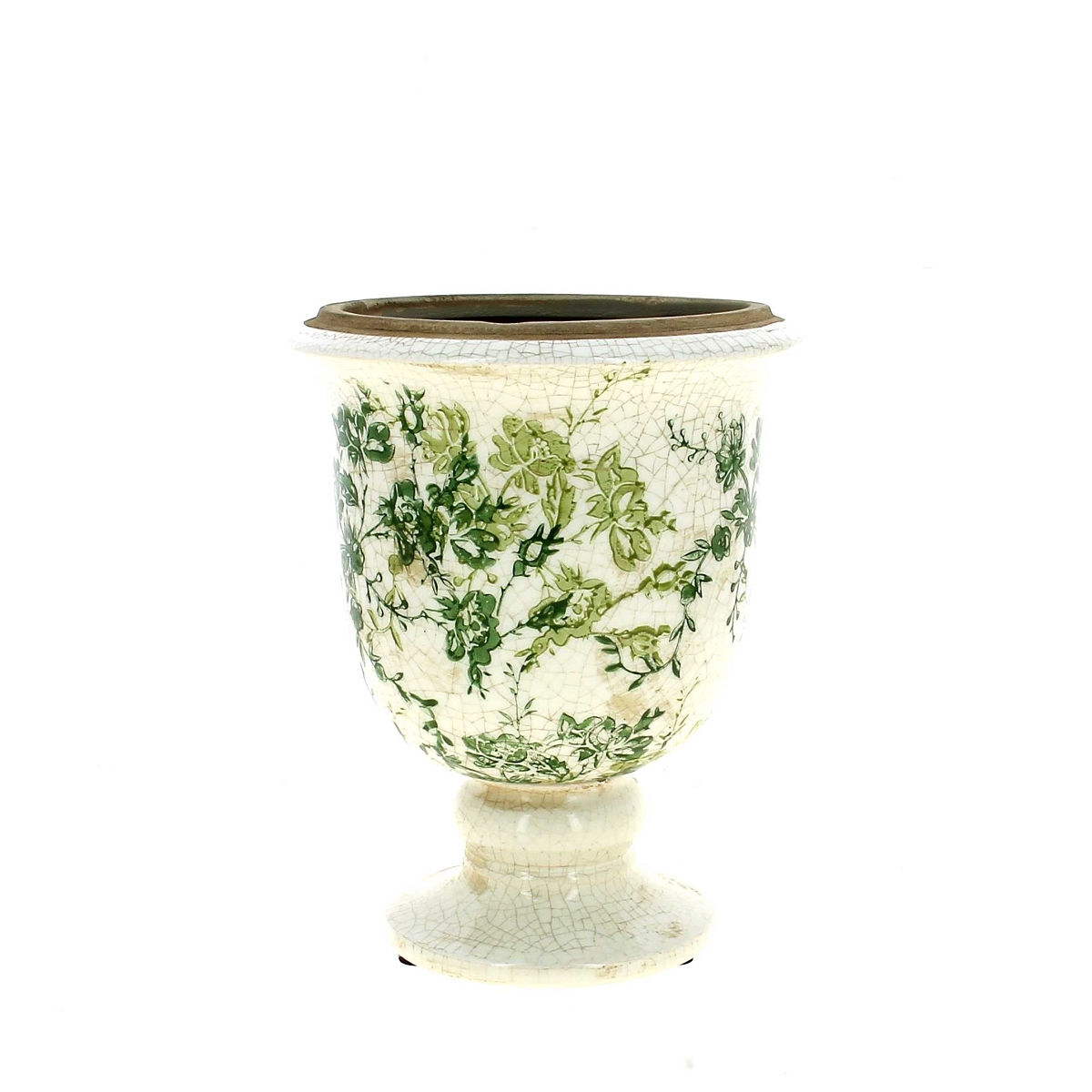 Médicis céramique fleurs verte ø17 ht 21cm