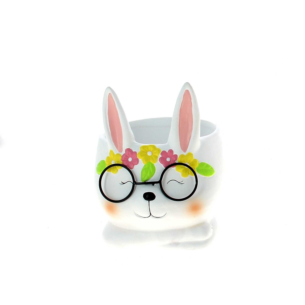 Cache-pot céramique lapin blanc ø11 ht 13cm