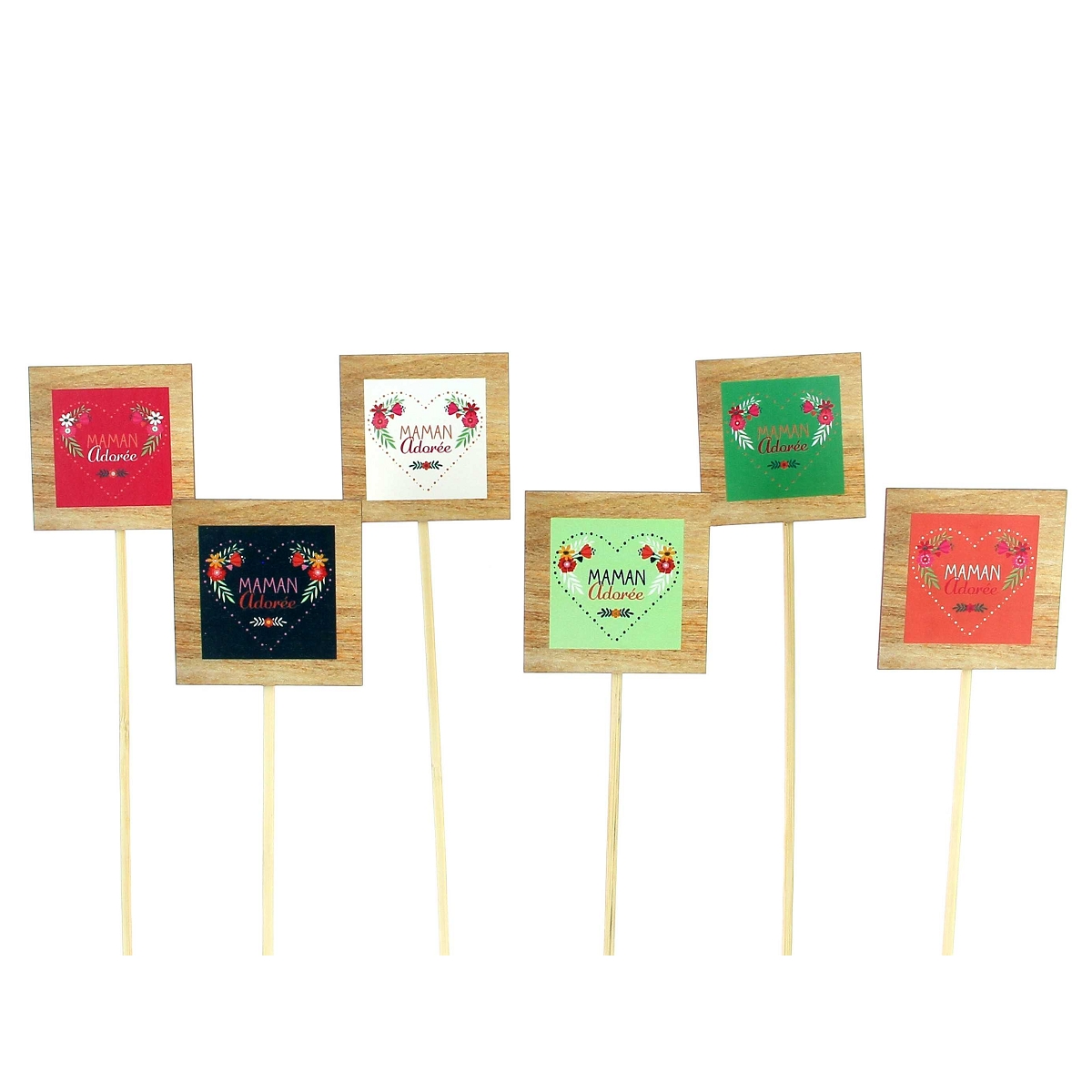 Pique ardoise couleur "maman adorée" x12